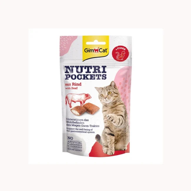 GimCat Nutri Pockets Kedi Ödülü Biftek Malt 60 Gram