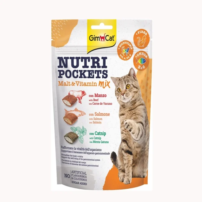 GimCat NutriPockets Malt Kedi Ödülü Multivitamin 150 Gram