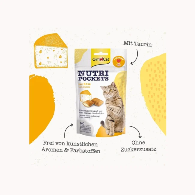 GimCat Nutri pockets Peynirli Kedi Ödülü 60 Gram